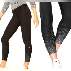 Lululemon 4 Tight Stuff Tights Reflective Dots Nocturnal Black Pockets Athletic